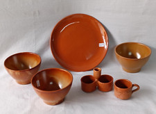 LOTTO 3 SCODELLE CIOTOLE PIATTO 1 TAZZINA 1 SALIERA TERRACOTTA VINTAGE. CL51