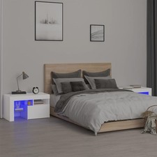 vidaXL Comodini 2 pz con Luci