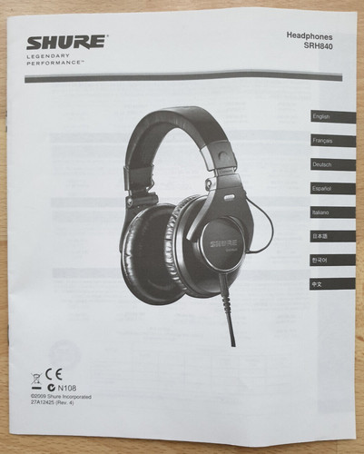 Shure srh840 cuffie manuale - cuffie, di
