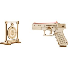Wooden City WDCWR349 Modello 3D in Legno - Pistola con Bersaglio The Guardian GL