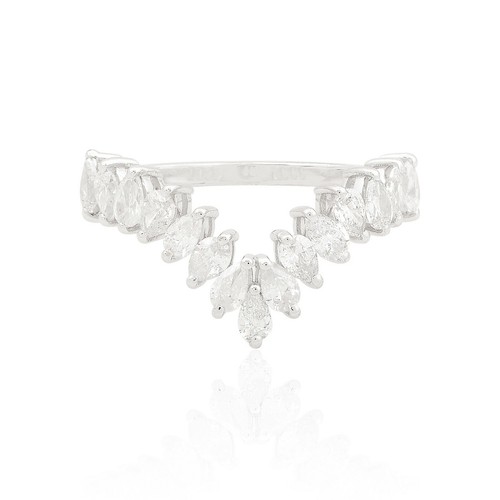 Anello chevron diamante - chevron,