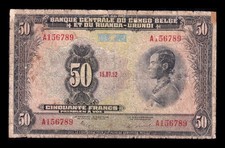 Belgian Congo Belga 50 Francs