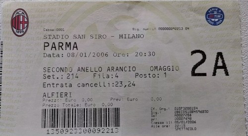 Biglietto stadio ticket - stadio,