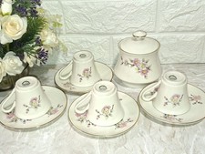 ANNI 60 4 TAZZINE CAFFE ROYAL FIORI DI PESCO ZUCCHERIERA DIAM6,5H5,5 PIATTI12CM 