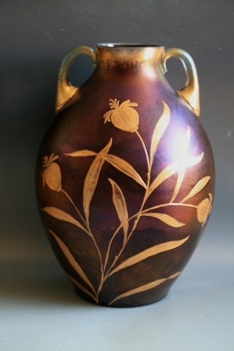Antico vaso vetro smaltato - antico,