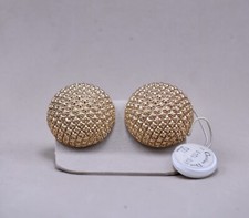 CHRISTIAN DIOR MADE IN GERMANY ORECCHINI VINTAGE TONO ORO SATINATO CHIUSURA CLIP