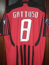 Maglia Milan 2007 2008 Home Gattuso #8 Adidas Shirt Originale Champions Match L