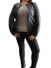 Giubbotto donna ecopelle nero