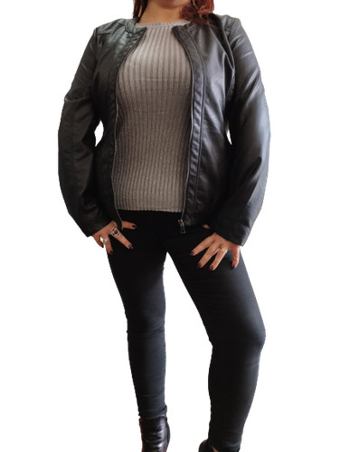 Giubbotto donna ecopelle nero