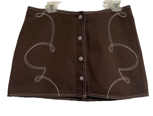 Minigonna marrone denim - gb,