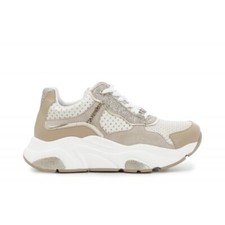 Cafe Noir SNEAKERS ALLACCIATA IN PELLE,RASO E GLITTER - C1BU1140