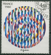 Francia 1980 quadro arte contemporanea Yaacov Agam 2222 timbrato