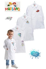 Grembiule scuola bimbo asilo materna bianco ricamato made in Italy MARIANO