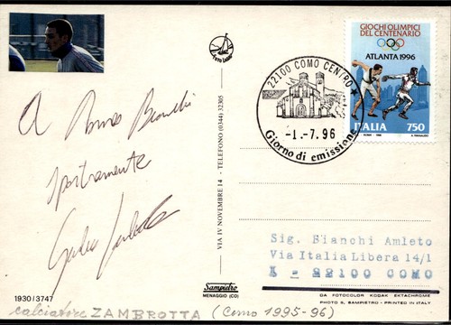 Cartolina con autografo como - con,