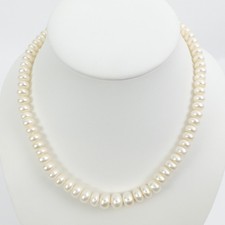 COLLANA HONORA PERLE GRADUATE LUNGA 45 CM CON CHIUSURA IN ARGENTO - 54 GRAMMI