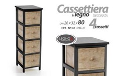 CASSETTIERA LEGNO 4 CASSETTI