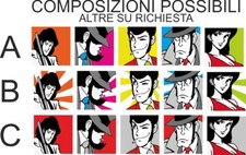 Lupin quadri su tela 5 pezzi pronti da appendere pop art