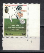 JUVENTUS SCUDETTO CAMPIONATO DI CALCIO 1997 - 1998  FRANCOBOLLO NUOVO ANNO 1998