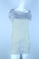 DENNY ROSE ABITO VESTITO VESTITINO BIANCO A POIS TG SIZE XS
