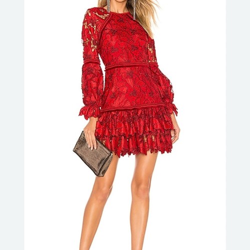 Mini abito rosso pizzo - mini,