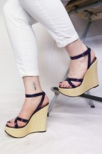 D&G sandali zeppe platform Dolce e Gabbana viola 37 tacco 14