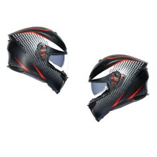 CASCO MOTO INTEGRALE DOPPIA VISIERA AGV K5 S THUNDER MATT BLACK/WHITE/RED E2205