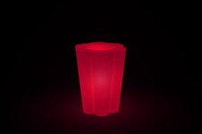 Vaso vasi resina tondo Fiore moderno luminoso luce da esterno/interno 50xh63cm