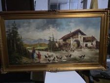 Dipinto olio tela paesaggio - su,