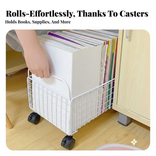 Cesta per libri con ruote - cesta,