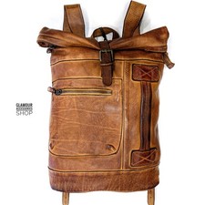 ZAINO maxi uomo donna vera pelle vintage artigianato italiano MADE IN ITALY V...