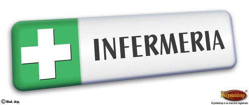 Targhetta adesiva infermeria - targhetta,