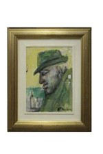 Mino MACCARI (1898-1989) - Ritratto maschile, olio su tavola