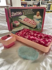 Letto E Comodino Barbie Originale 1979 - Barbie Mattel 70s Bed and Nightstand