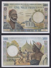 Banconota Costa d'Avorio 5000 francs (1961-1965) P.-104Ah SPL/XF