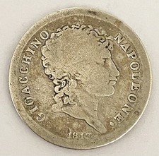 HN Napoli Gioacchino Napoleone Murat 1813 (3 su 5?) lire 1 Ag R Gig#16var.  r351