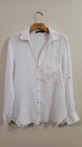 Camicia zara 100 lino bianca - lino,