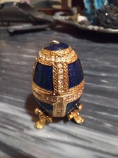 Uovo Faberge Royal Style da collezione con smalto a fuoco e cristalli incastonat