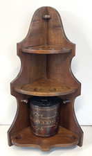 PORTA PIPE LEGNO 7pz + PORTA TABACCO ANGOLIERA ALZATA ETAGERE ANNI 70 ESPOSITORE