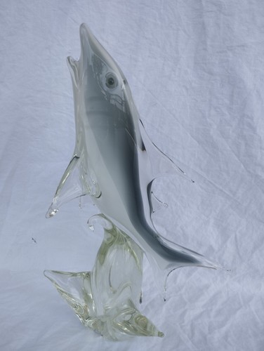 Scultura squalo bianco vetro - scultura,