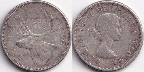 Cents 1964 canada elisabeth - 25,