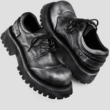 Scarpe derby formali stile britannico inclinabile testa uomo interno aumento testa grande stivali