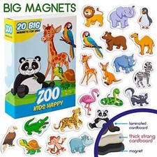 MAGDUM Calamite Bambini Animali ZOO – GRANDI calamite frigo bambini realistiche 