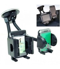 DOPPIO SUPPORTO VENTOSA AUTO CAMION CELLULARE TELEFONINO NAVIGATORE UNIVERSALE 