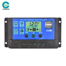 Regolatore di carica solare 10A-60A MPPT LCD 12V/24V regolatore pannello auto doppio USB