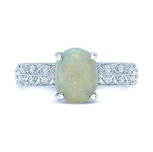 Opale anello diamante - diamante, 18k