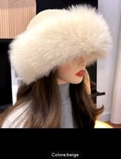 Cappello In Lana E Volpe Naturale Colore Beige  