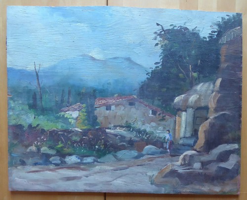 Quadro olio tavola - ad, su
