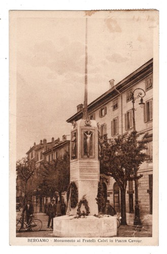 Cartolina bergamo monumento - bergamo, ai