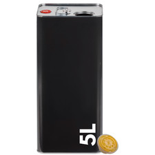 LATTINA per OLIO EVO in METALLO NERO CONTENITORE da 5 Litri con DOPPIO TAPPO