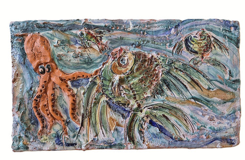 Pannello scultura ceramica - pannello,